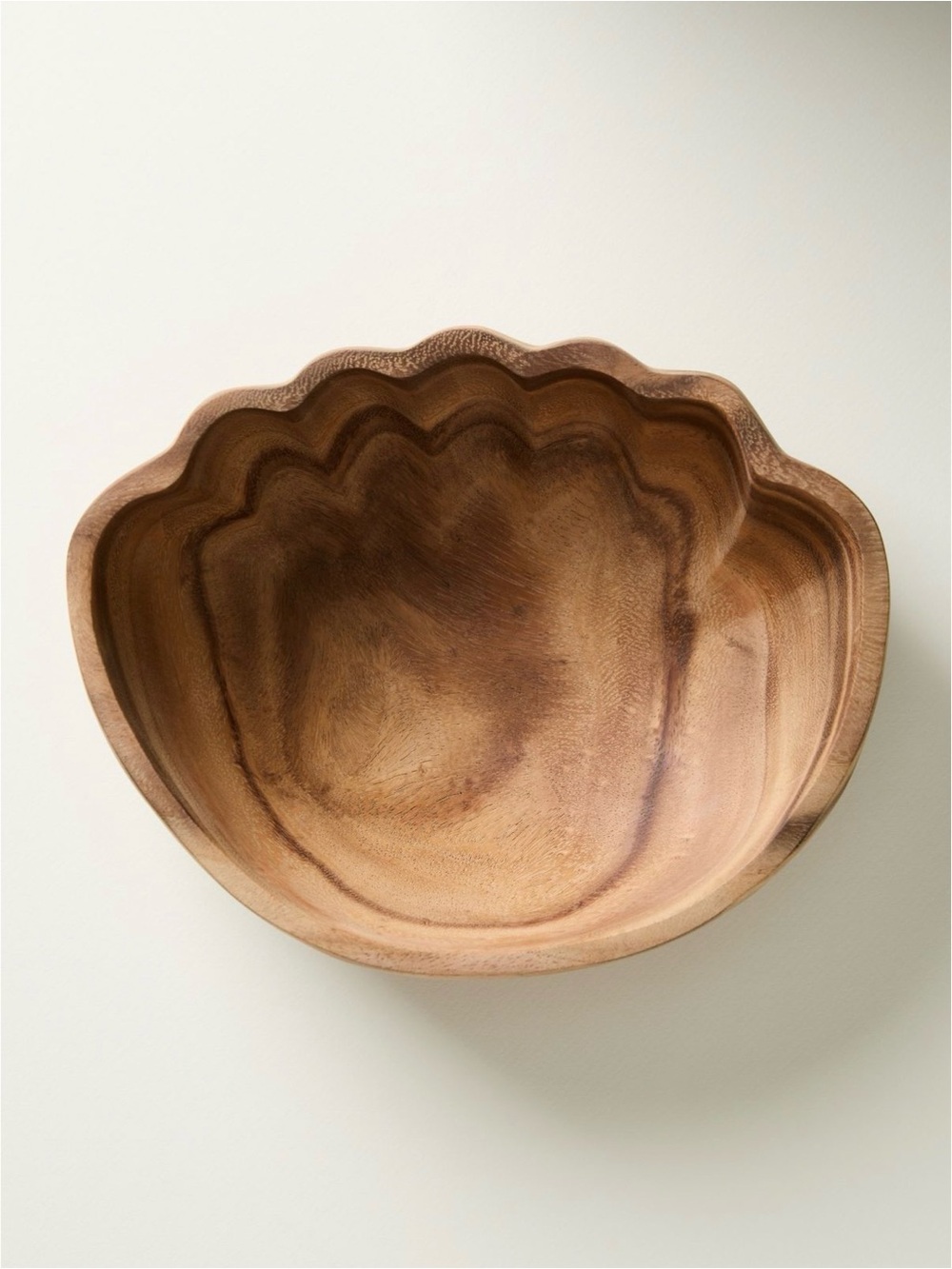 Anthropologie Wood Shell Serve Bowl